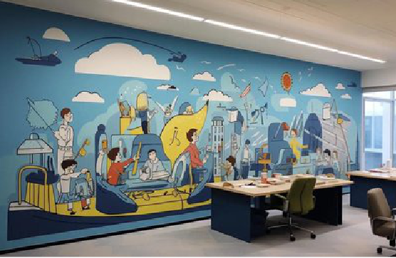 衡山办公室墙绘的特点。