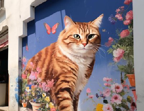 衡山自己绘制有个性的手绘墙