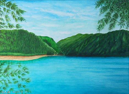 衡山在墙绘中，如何绘画绿水青山？