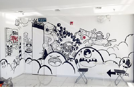 衡山手绘墙并非传统涂鸦。